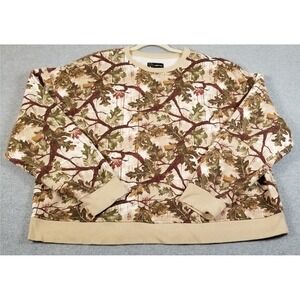 Original Use Sweatshirt Mens XL Brown Green Leaf Camo Tree Outdoor Fleece Lined